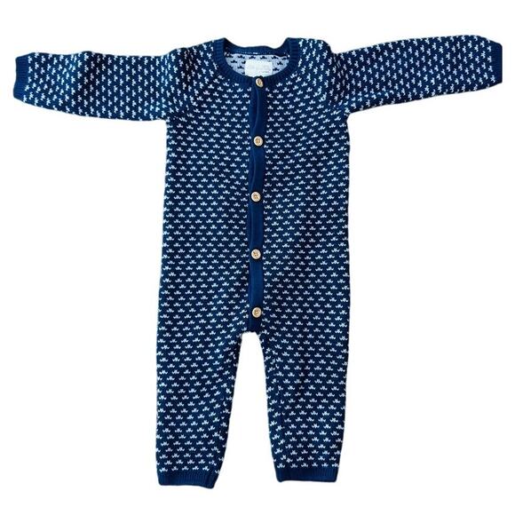 Carter's Other - ⭐ Little Planet Carter’s Organic Knit Romper Baby 9M Navy Fair Isle